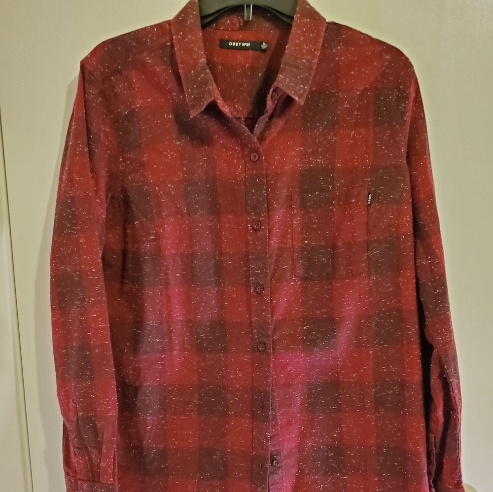 Obey Flannel Shirt Dress